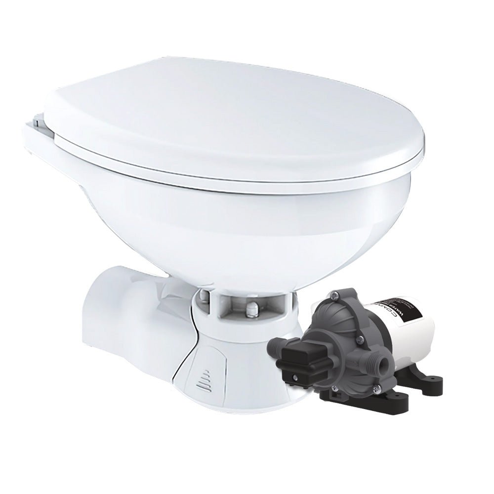 Commodore Quiet Flush Electric Toilet - Rear Macerator - Raw Water Pump - Regular Size [CM4RMT]