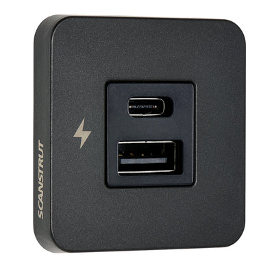 Scanstrut TILE USB-A/USB-C Interior Charging Socket - 12/24V - Black Bezel [SC-TILE-10]