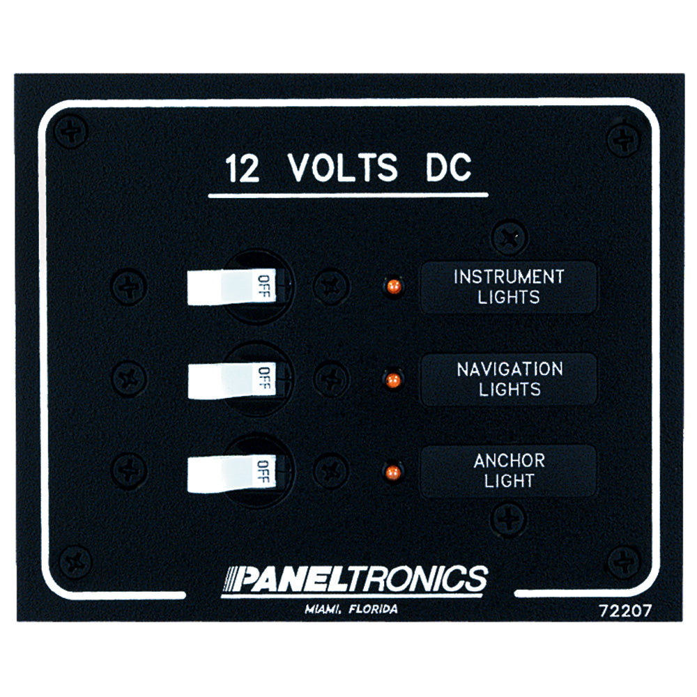 Paneltronics Standard DC 3 Position Breaker Panel w/LEDs [9972207B]