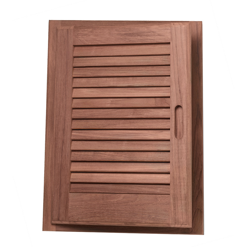 Whitecap Teak Louvered Door & Frame - Left Hand - 15" x 20" [60725]