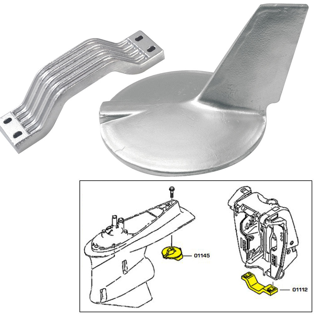 Tecnoseal Anode Kit w/Hardware - Yamaha 200-300HP Hi-Performance - Aluminum [21106AL]