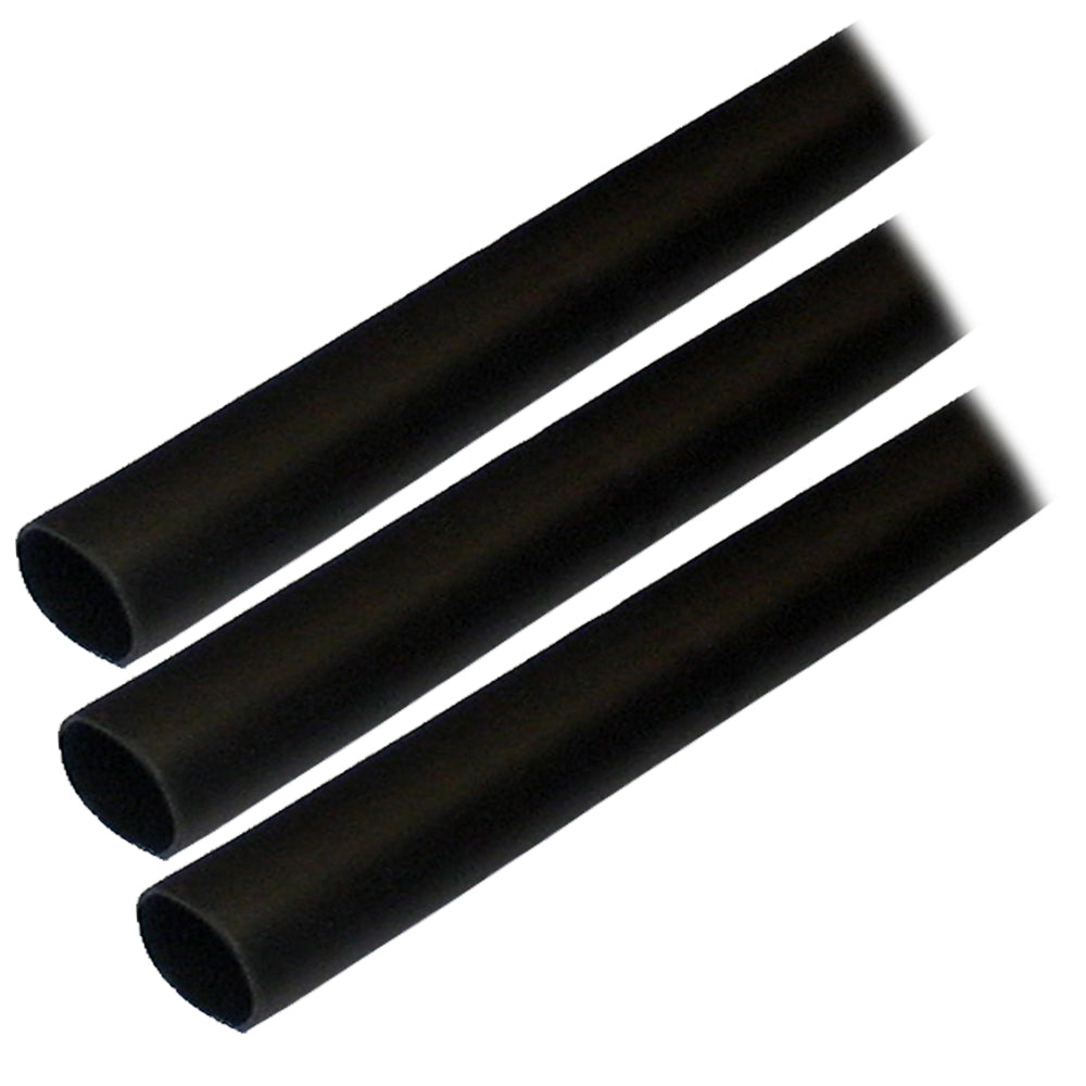 Ancor Adhesive Lined Heat Shrink Tubing (ALT) - 1/2" x 3" - 3-Pack - Black [305103]