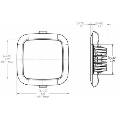 Lumitec Square Mirage Down Light - White Dimming, Red/Blue Non-Dimming - Polished Bezel [116118]