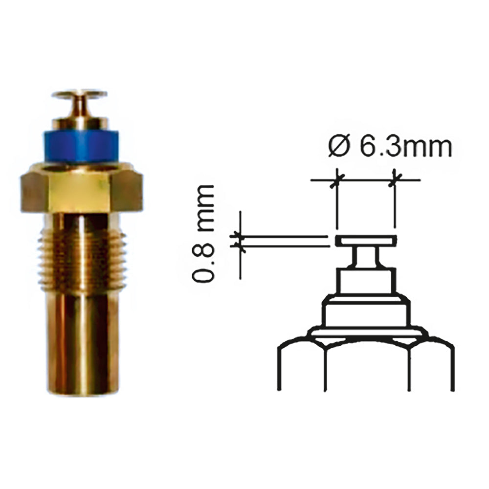 Veratron Engine Oil Temperature Sensor - Single Pole, Spade Connect - 50-150C/120-300F - 6/24V - M10 x 1.5 Thread [323-801-010-001D]