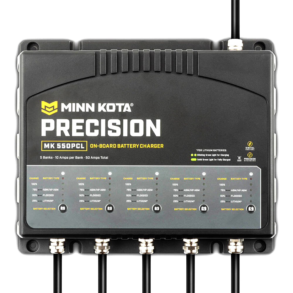 Minn Kota On-Board Precision Charger MK-550 PCL 5 Bank x 10 AMP LI Optimized Charger [1835500] - Themarineking
