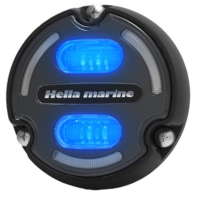 Hella Marine Apelo A2 Blue White Underwater Light - 3000 Lumens - Black Housing - Charcoal Lens w/Edge Light [016147-001]