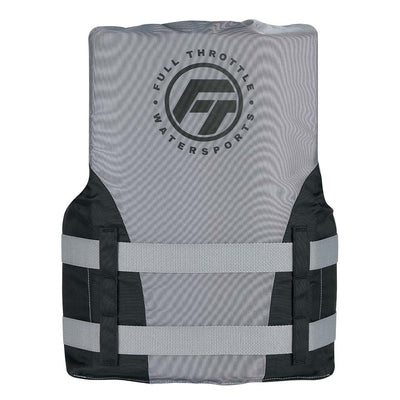 Full Throttle Teen Nylon Life Jacket - Grey/Black [112200-701-010-22]