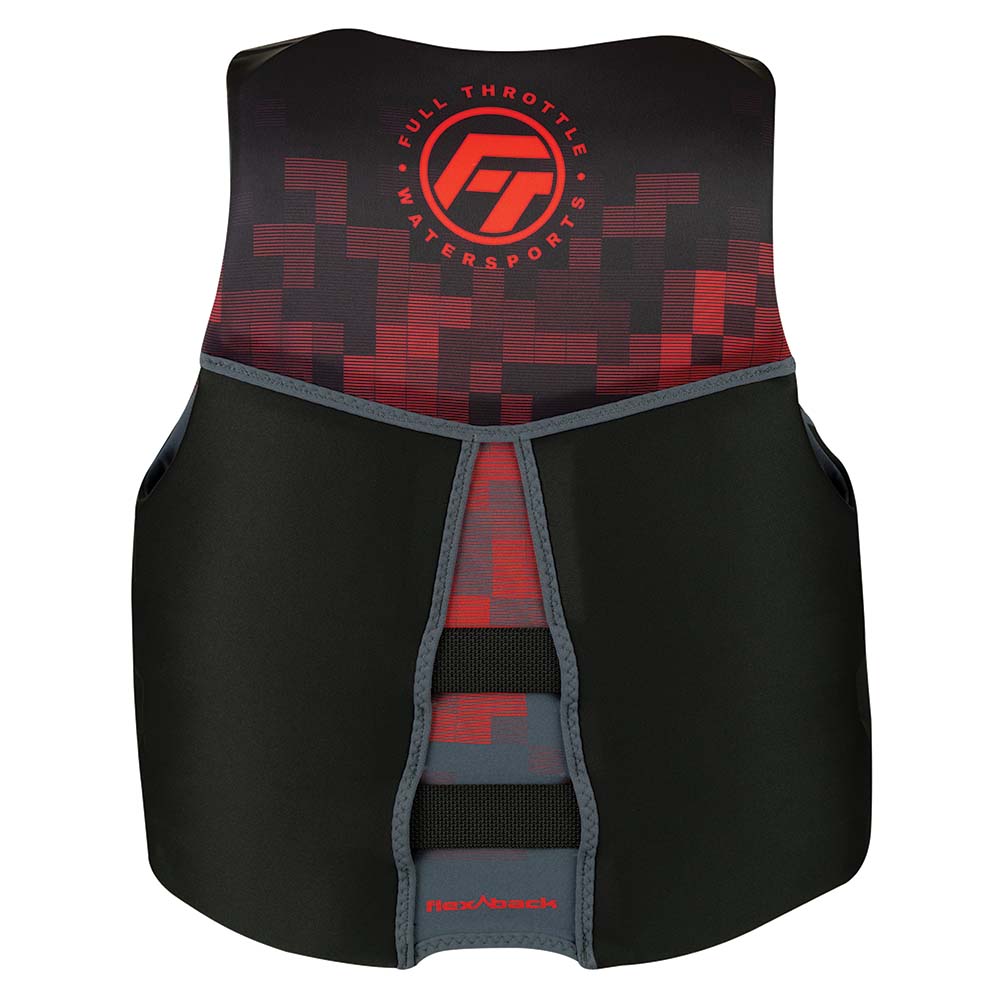 Full Throttle Mens Rapid-Dry Flex-Back Life Jacket - S - Black/Red [142500-100-020-22]