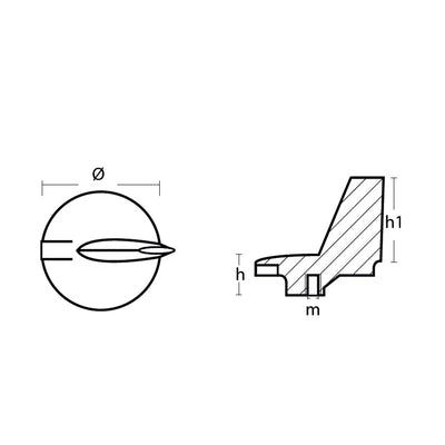 Tecnoseal Zinc Yamaha Trim Tab Anode f/200 - 300 HP Motors [01145]